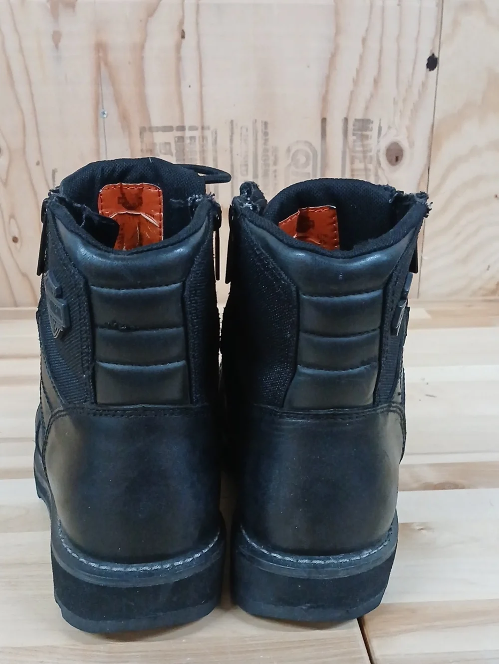 Harley-Davidson Black Lace-Up Side-Zip Work Boots Size 12